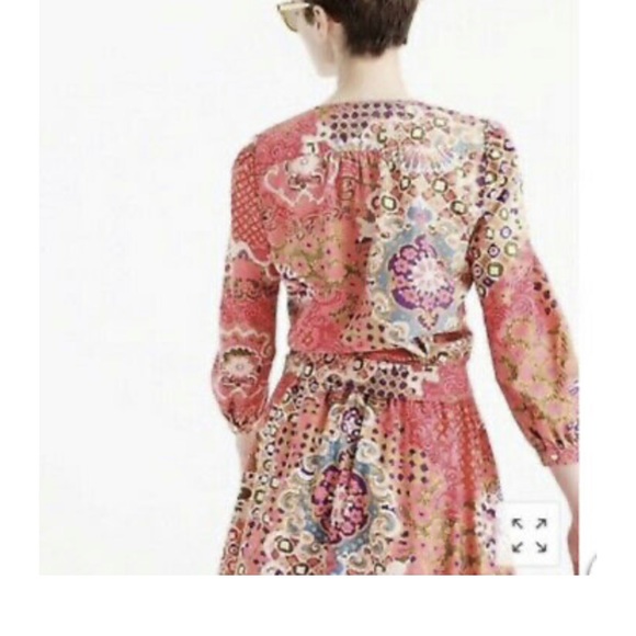 J Crew Colorful Floral Print Wrap Top - Picture 4 of 9